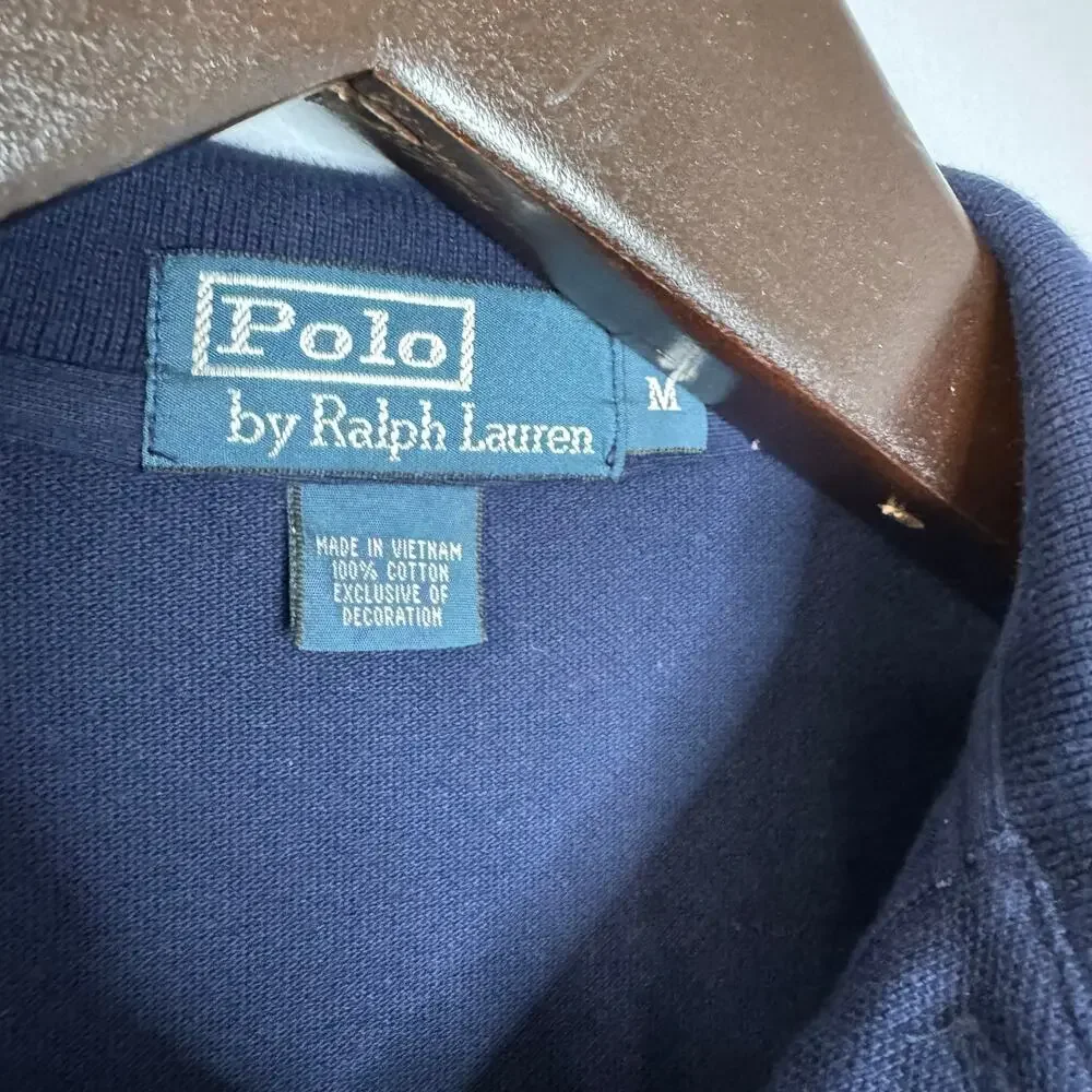 POLO by Ralph Lauren Rugby Big Pony Long Sleeve Polo Shirt Blue Men's M - Picture 6 of 8